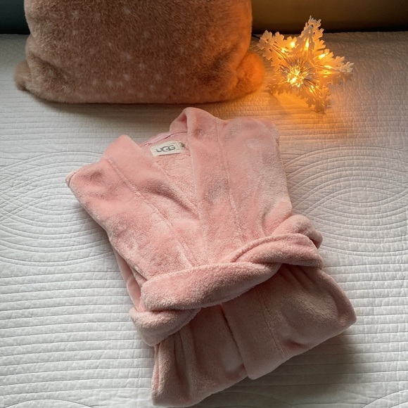 UGG Marlow Double Face Fuzzy Fleece Maxi Robe Soft Kiss Pink XS - Picture 16 of 16